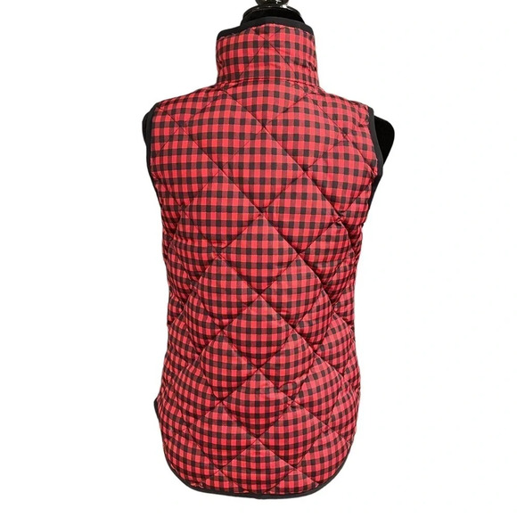 J. CREW Excursion Buffalo Red Black Plaid Vest Down Filled XS - Picture 8 of 9